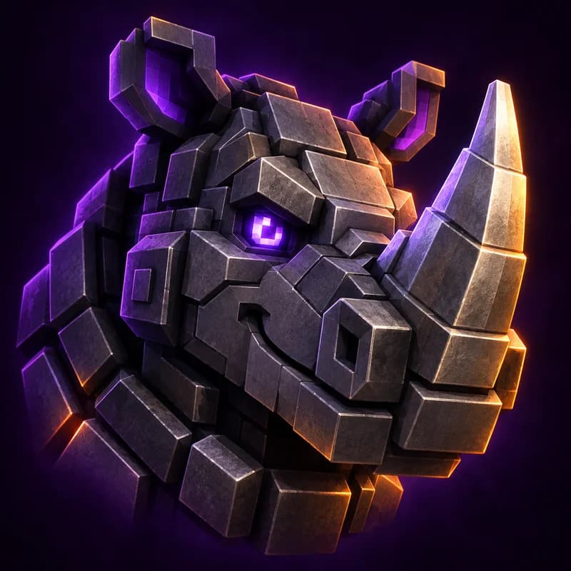 RhinoBot’s voxel rhinoceros mascot